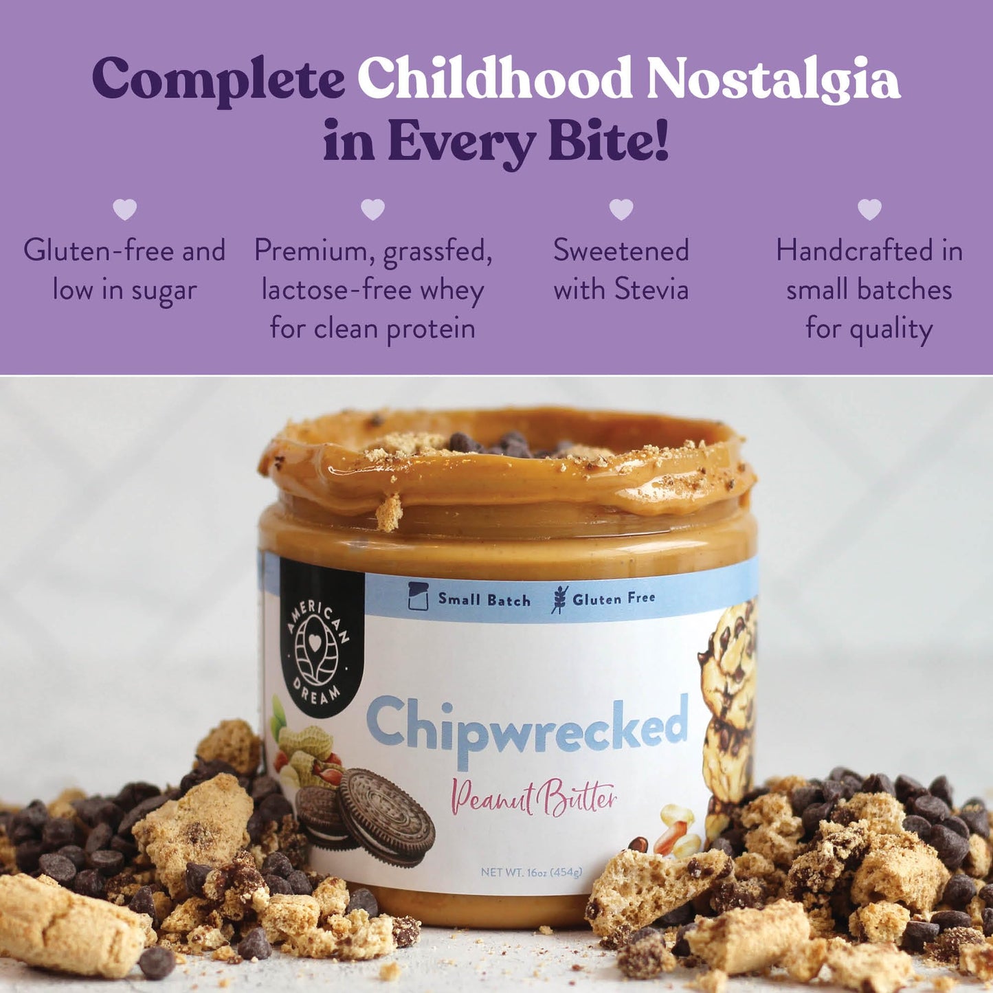 American Dream Nut Butter – Gluten-Free Peanut Butter Chipwrecked Peanut Butter - Pack of 2