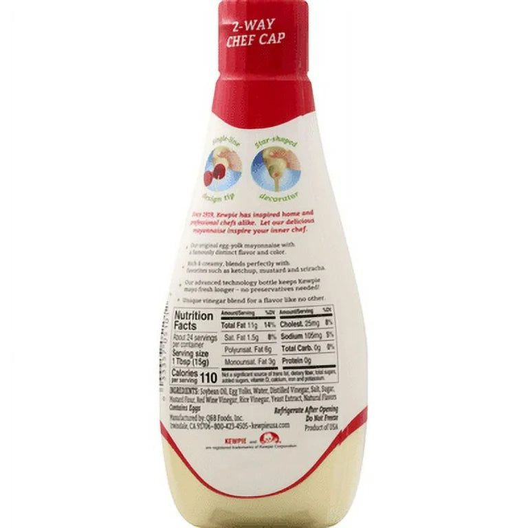 Kewpie Mayonnaise - Japanese Mayo Sandwich Spread Squeeze Bottle - 24 oz