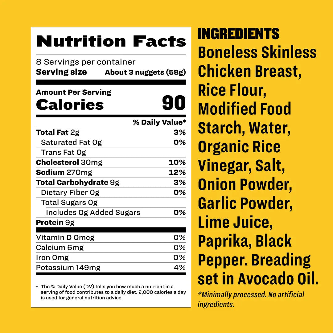 SEED OIL FREE CHICKEN NUGGETS, 1 lb Bag - 6/Case