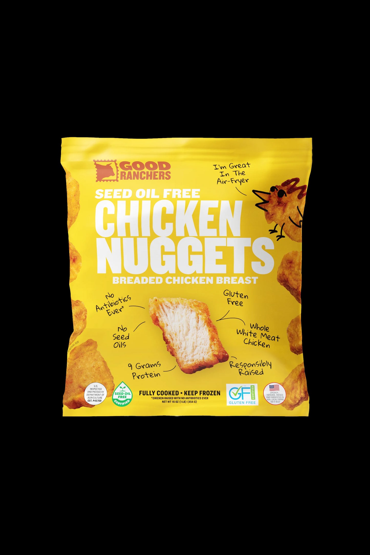 SEED OIL FREE CHICKEN NUGGETS, 1 lb Bag - 6/Case