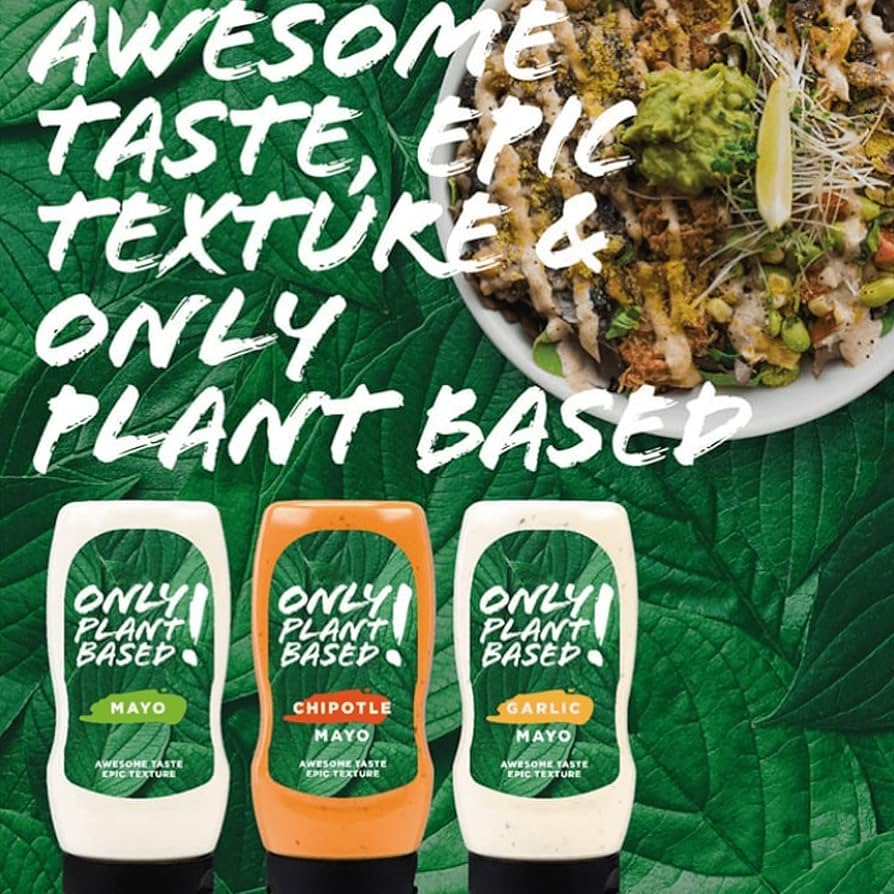 Only Plant Based Vegan Chipotle Mayonnaise, 11 oz Squeeze Bottles - Pack of 2