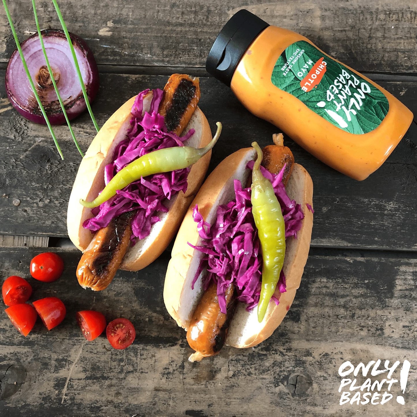 Only Plant Based Vegan Chipotle Mayonnaise, 11 oz Squeeze Bottles - Pack of 6