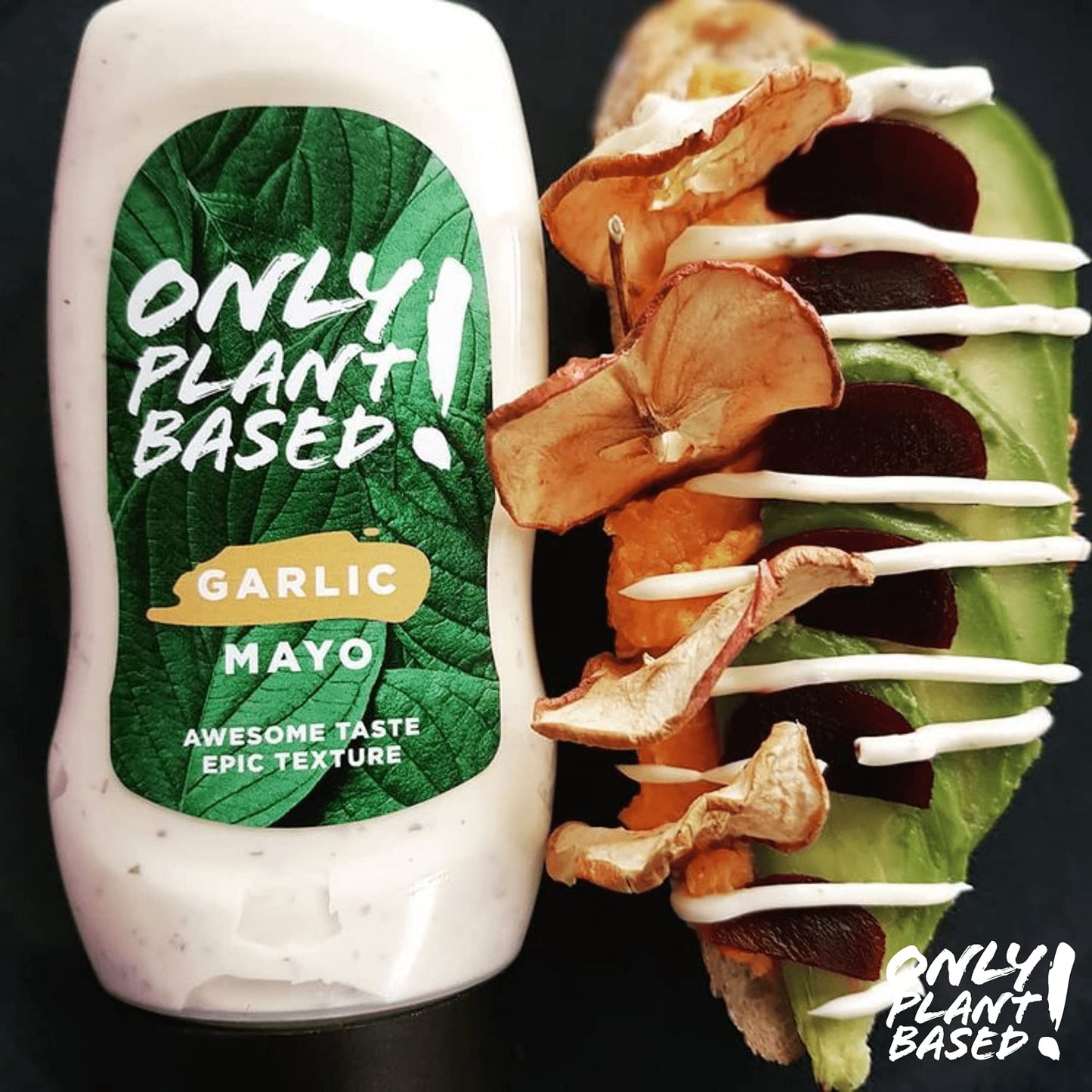 Only Plant Based Vegan Garlic Mayonnaise, 11 oz Squeeze Bottles - Pack of 2