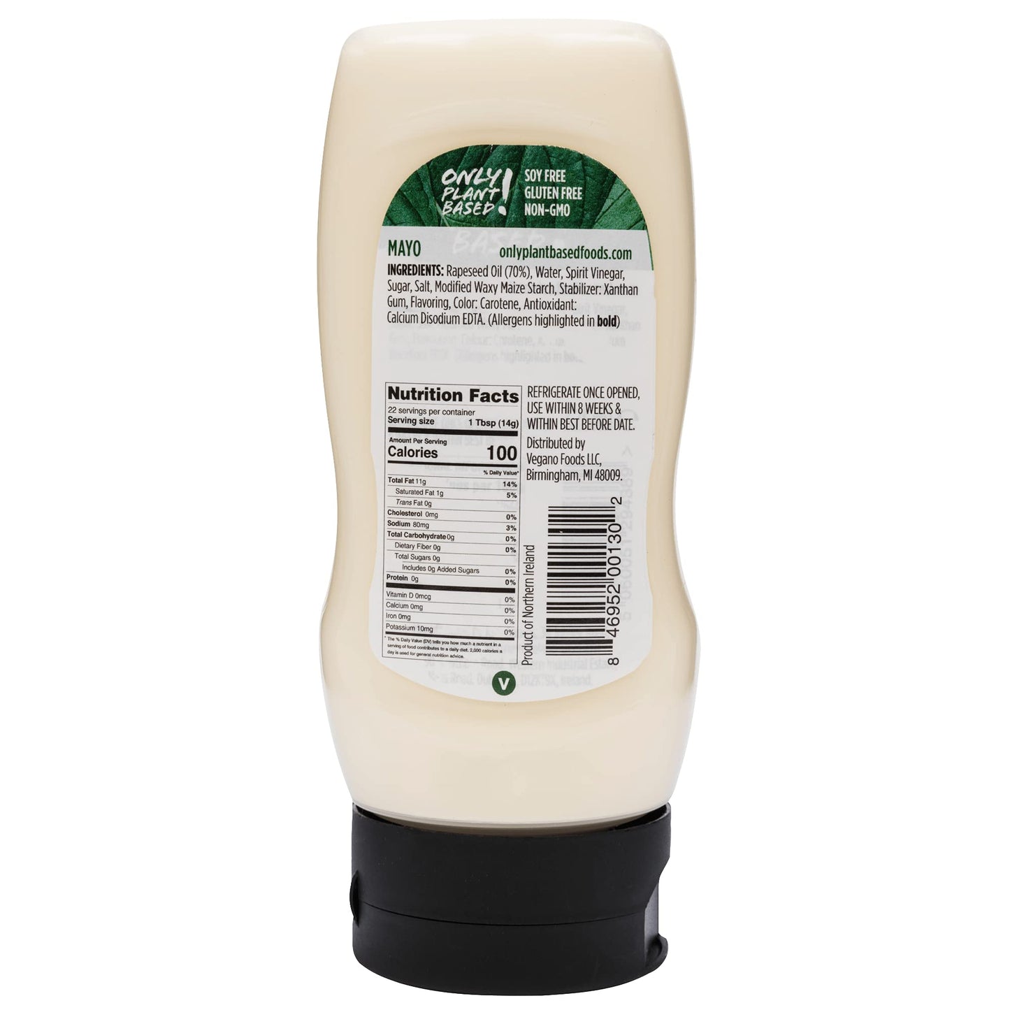 Only Plant Based Vegan Original Mayonnaise, 11 oz Squeeze Bottles - Pack of 2