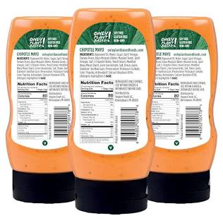 Only Plant Based Vegan Chipotle Mayonnaise, 11 oz Squeeze Bottles - Pack of 6