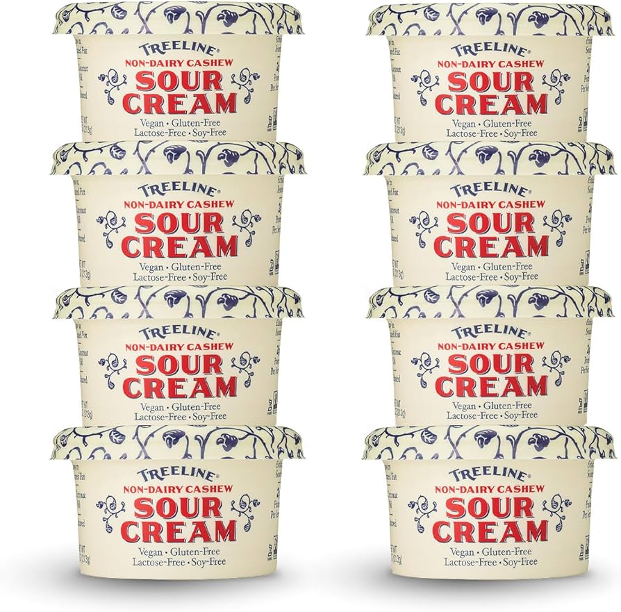 Treeline Vegan Non-Dairy Cashew Sour Cream, 7.5 oz - Pack of 8