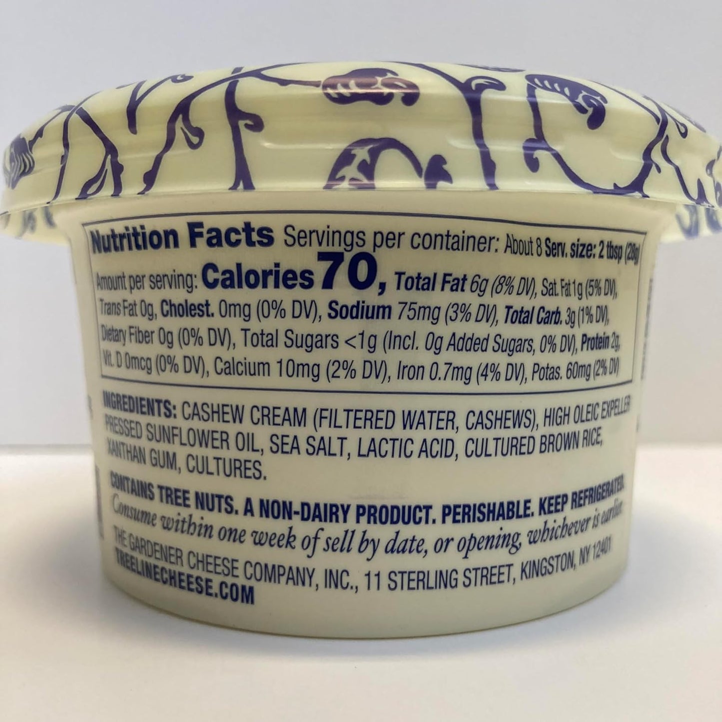 Treeline Vegan Non-Dairy Cashew Sour Cream, 7.5 oz - Pack of 2