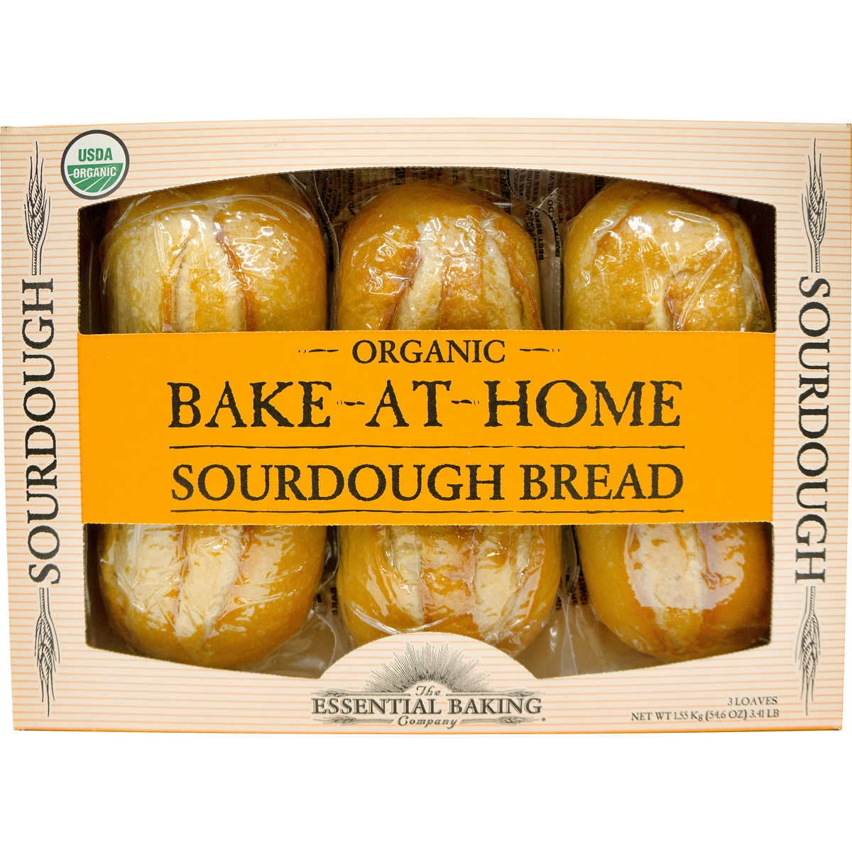 Take & Bake Organic Artisan Sourdough Bread, 18.2 oz - Pack of 3