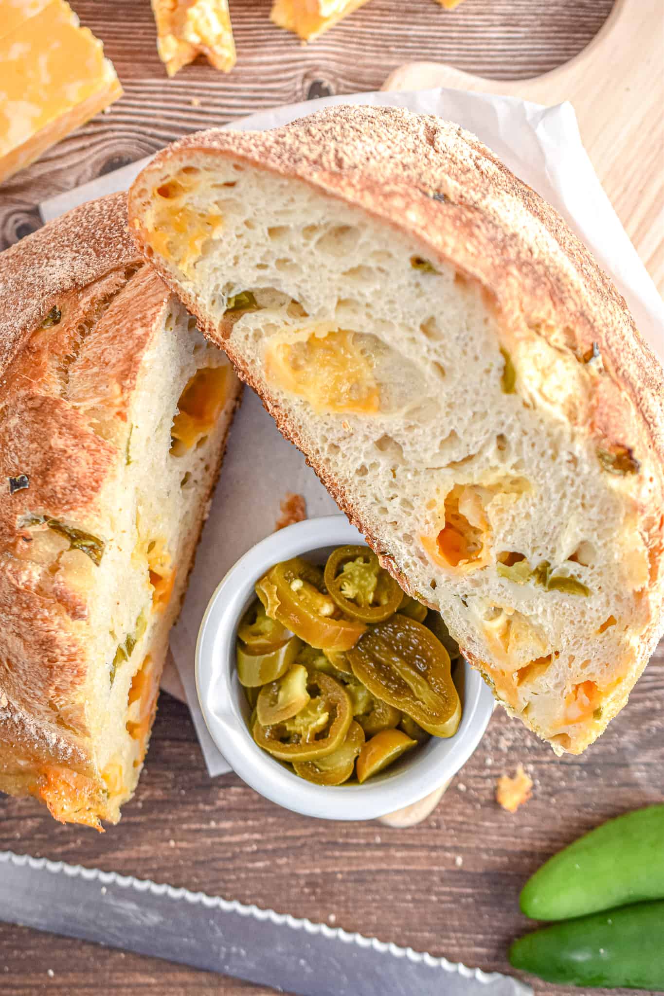 Rustic Jalapeño Cheddar Sourdough Artisan Bread, Organic