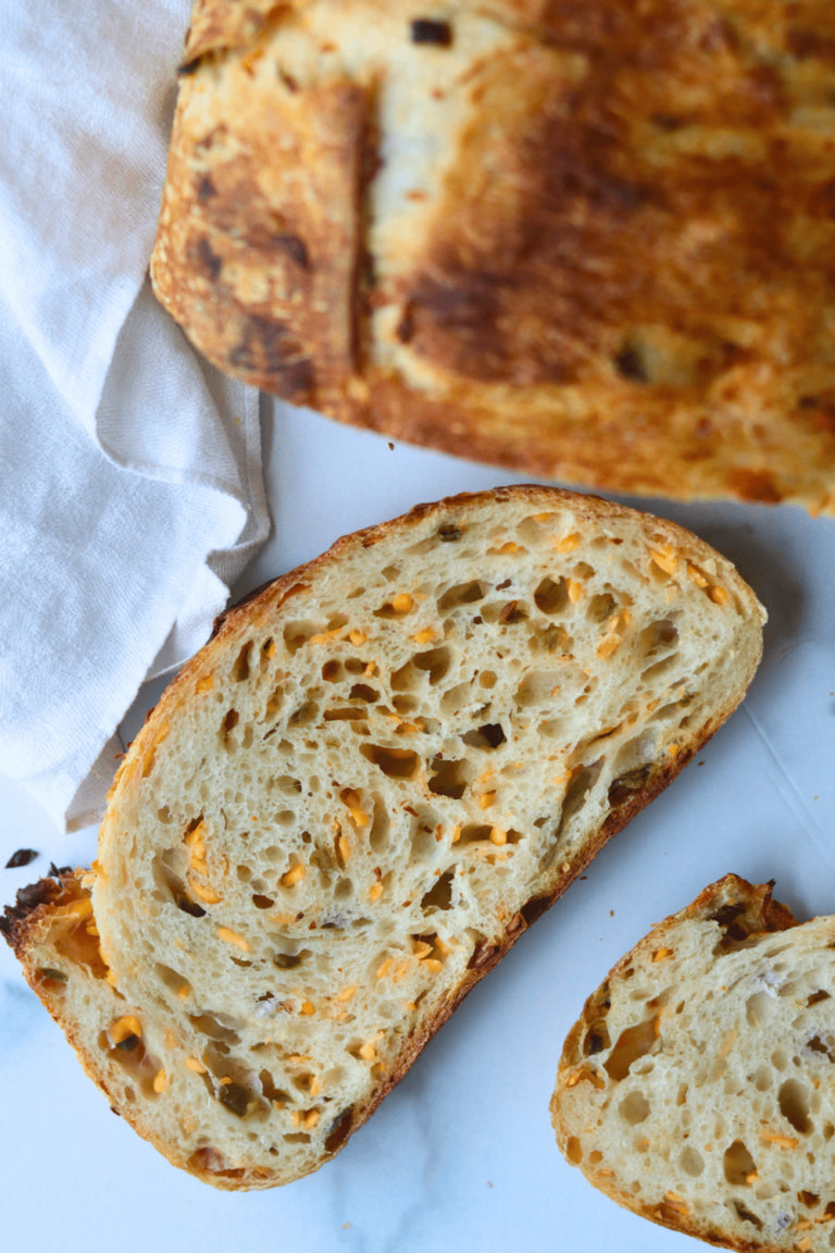 Rustic Jalapeño Cheddar Sourdough Artisan Bread, Organic