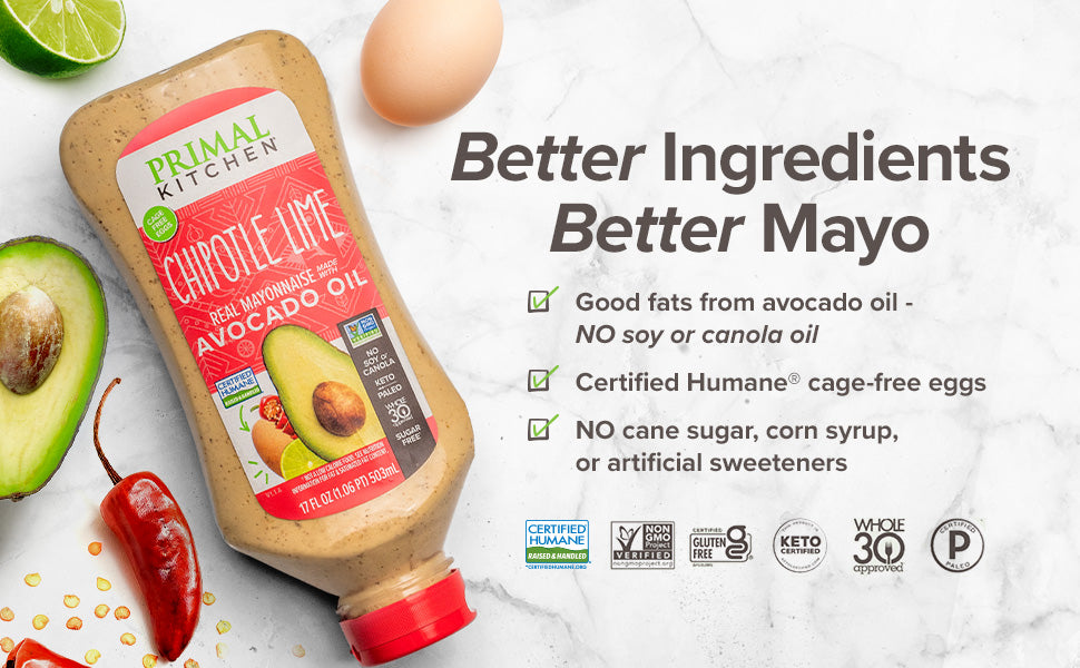 Primal Kitchen Chipotle Lime Real Mayonnaise With Avocado Oil Squeeze Bottle, 17 oz