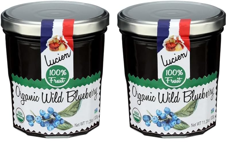 LUCIEN GEORGELIN Organic Wild Blueberry Fruit Spread, 11.28 oz - Pack of 2