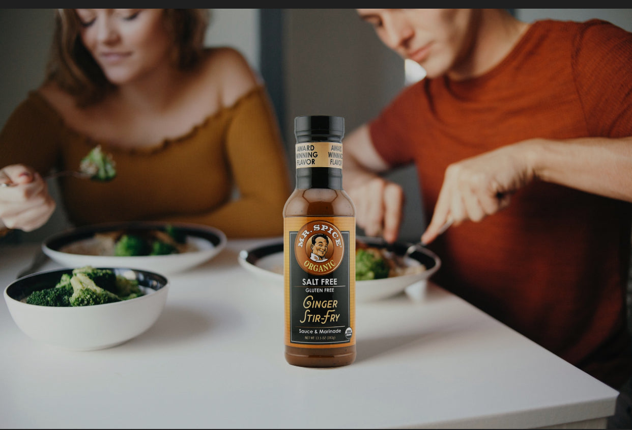 Mr. Spice Salt Free Award-Winning Taste Ginger Stir Fry Sauce - Low Sodium Sauce, Organic, No Salt, Gluten Free - Pack of 3