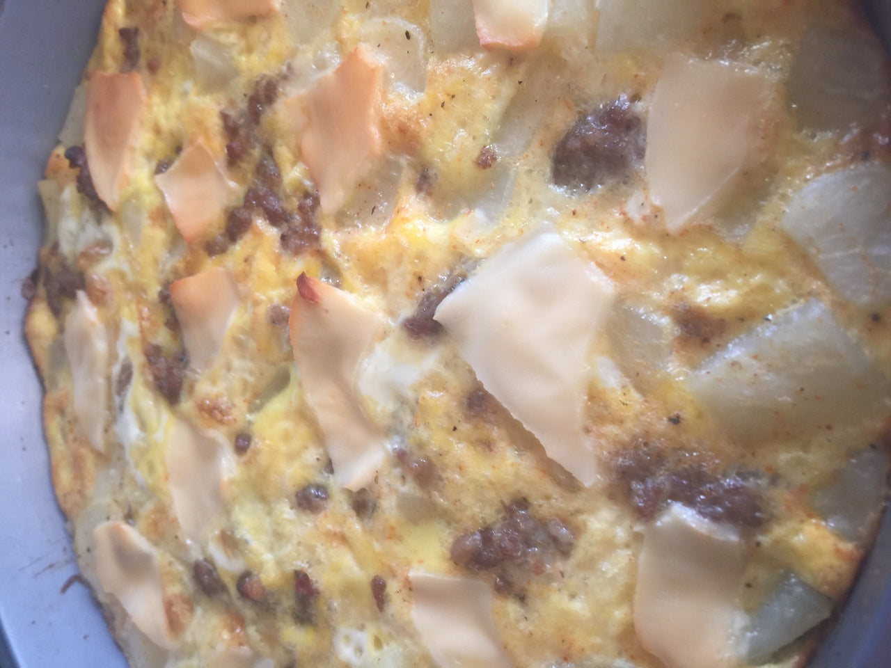 Sausage, Egg, Potato, Onion & Cheese Breakfast Casserole