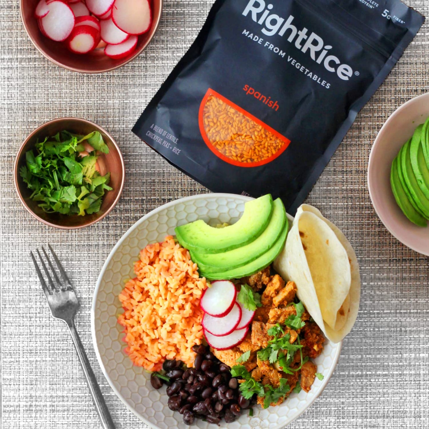 RightRice - Spanish (7oz. Pack of 6) - Made from Vegetables - High Protein, Vegan, non GMO, Gluten Free