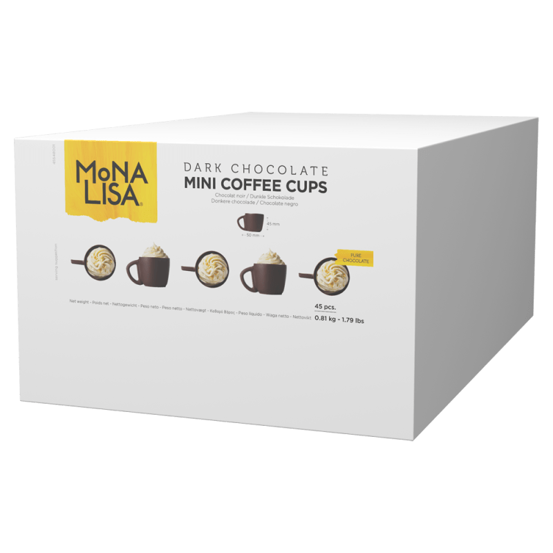 Dark Chocolate Mini Coffee Cups, Mona Lisa - 45/Case