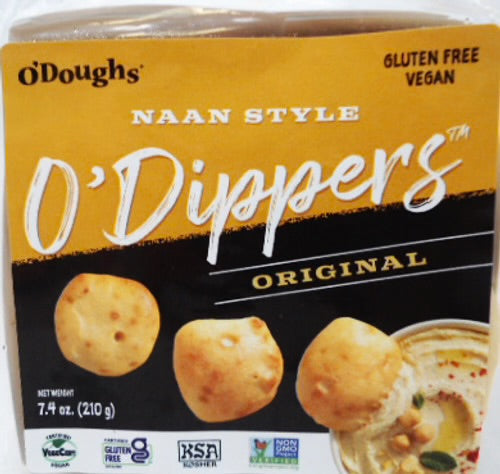 O'Doughs Gluten Free and Vegan Naan Style O'Dippers Flatbreads, Original, 7.4 oz - Pack of 2