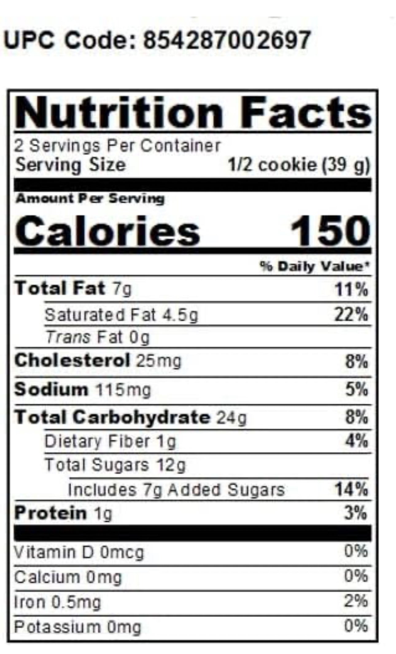 WOW Baking Company Gluten Free Cookies, Chocolate Chip, 2.75 oz - Pack of 12
