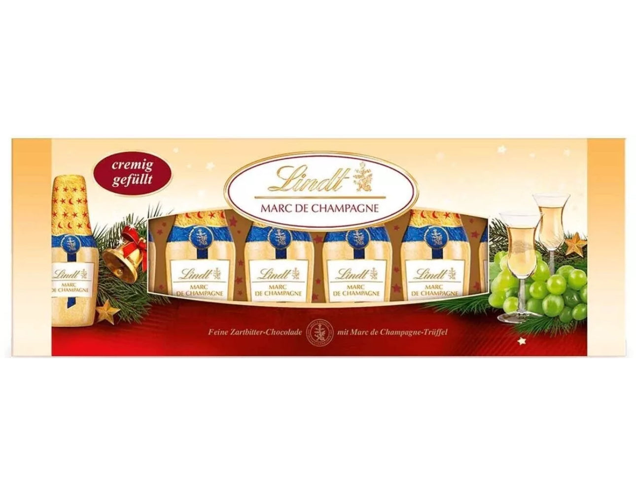 Lindt Marc de Champagne Liquor Filled Chocolate Bottles, 131 g - BB