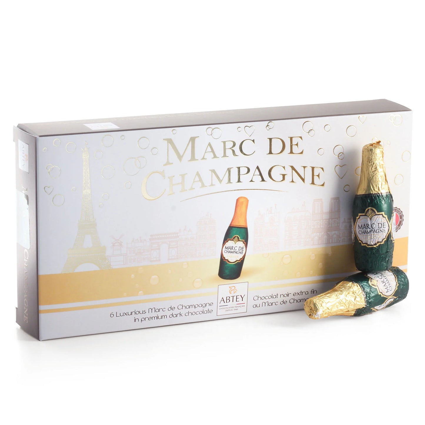 Abtey Marc De Champagne Dark Chocolate Bottles, 75g
