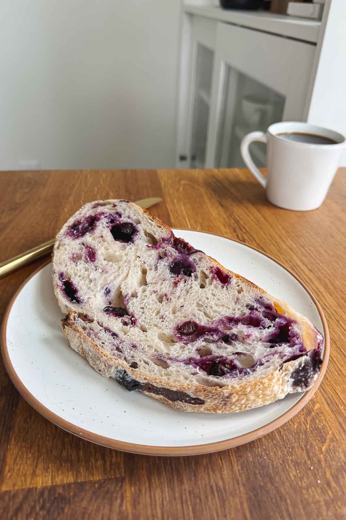 Fresh Blueberry Sourdough Bread Loaf