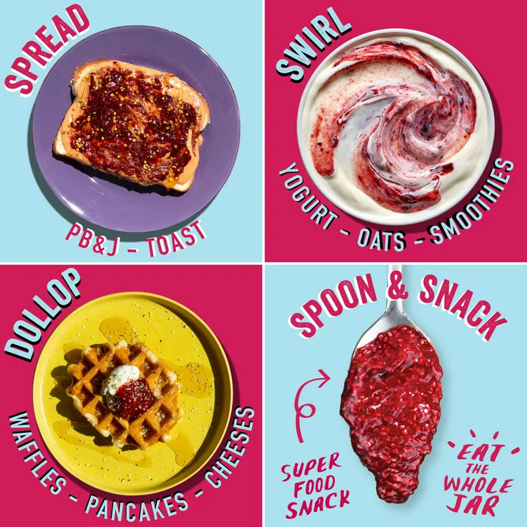 Chia Smash Jam, Variety 6-Pack Try Them All | No Sugar Added, Naturally Sweet Jelly | Keto Friendly, Low Calorie, Low Carb | Non GMO, Upcycled, Vegan, Plant Based