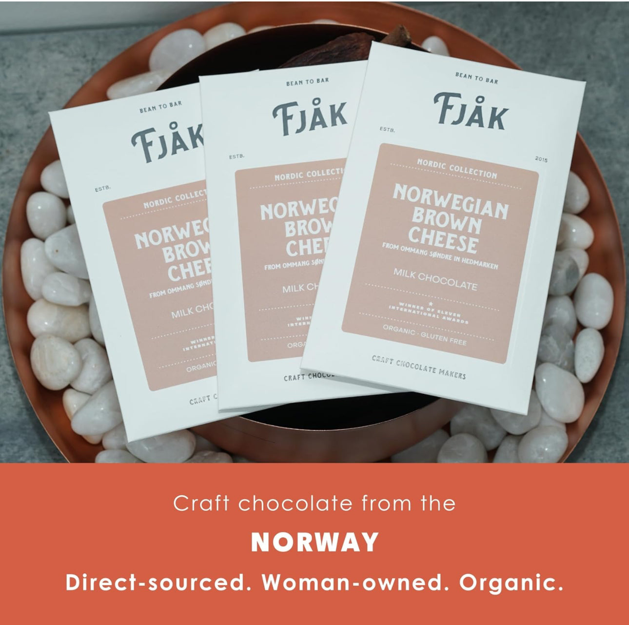 Fjak - Nordic Collection - Norwegian Chocolate with Brown Cheese, Milk Chocolate 45%