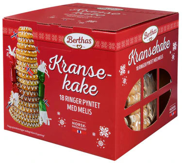Bertha's Kransekake, Norwegian Holiday Cake - 18” Tall, 2 lb