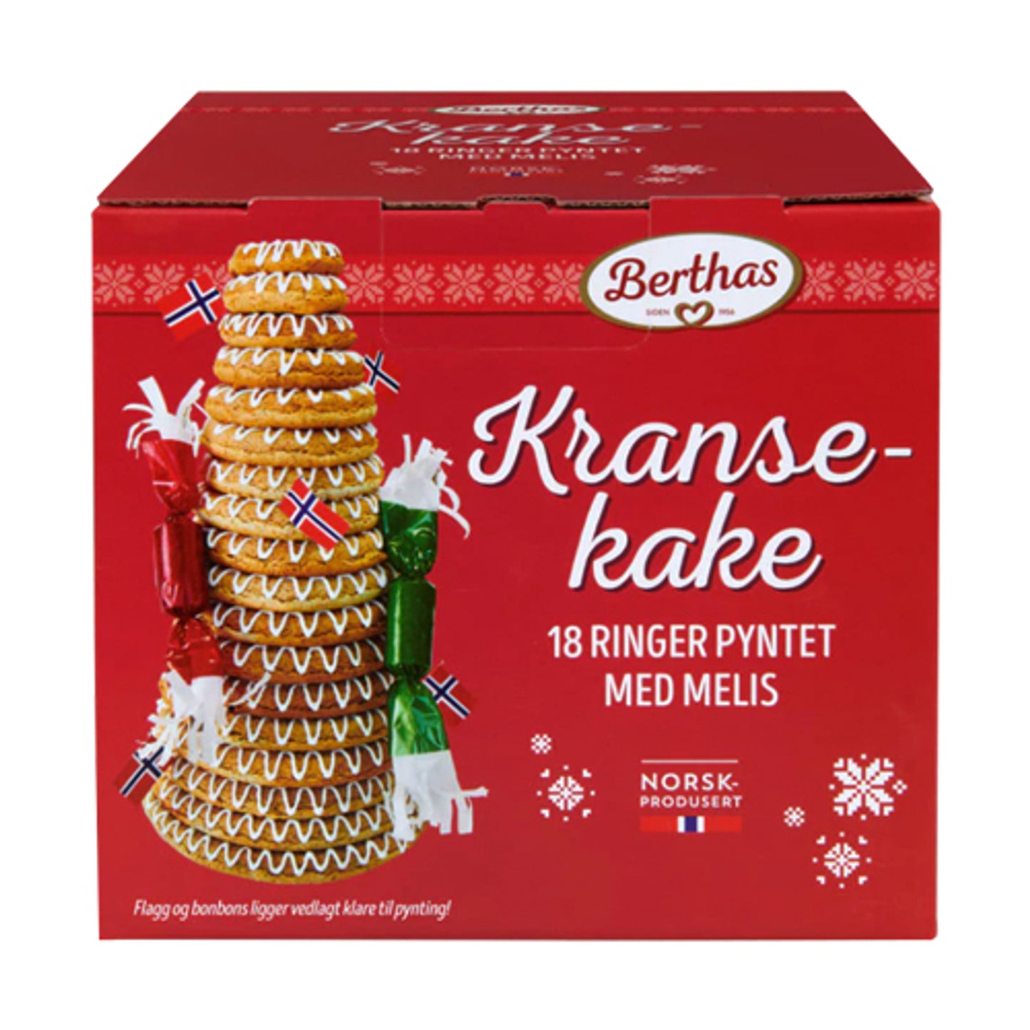 Bertha's Kransekake, Norwegian Holiday Cake - 18” Tall, 2 lb
