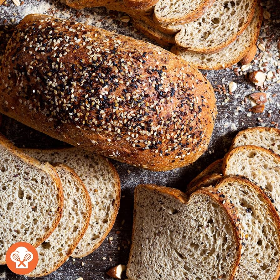 Dr. B's Multigrain Sesame Bread, 1g Net Carbs & 7g Protein, Low Calorie, Vegan, Sugar Free, Fresh, Sliced, Keto & Low Carb Bread Loaf, 16 oz - Pack of 2