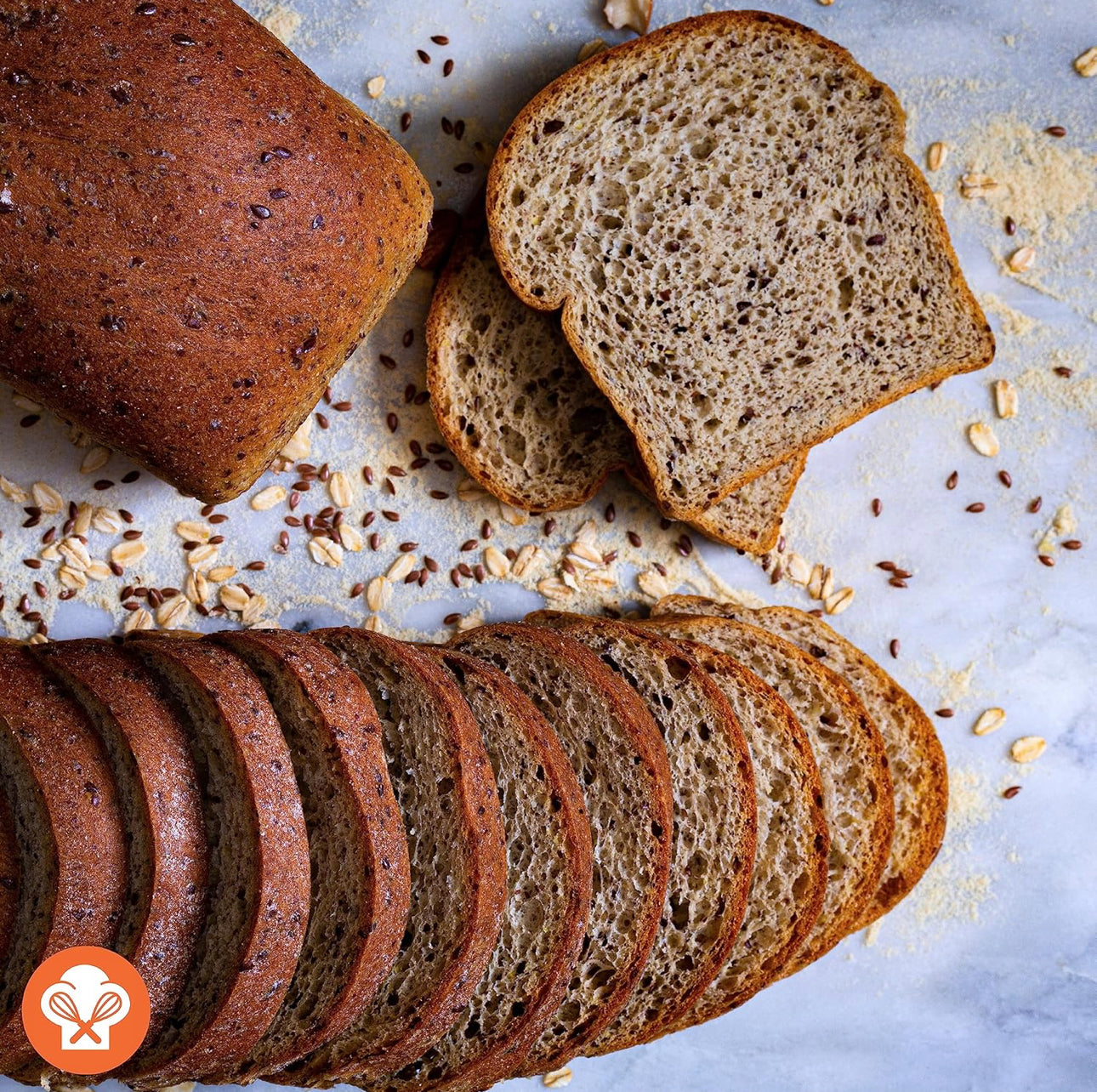 Dr. B's Multigrain Plain Bread, 1g Net Carbs & 7g Protein, Low Calorie, Vegan, Sugar Free, Fresh, Sliced, Keto & Low Carb Bread Loaf, 16 oz - Pack of 2