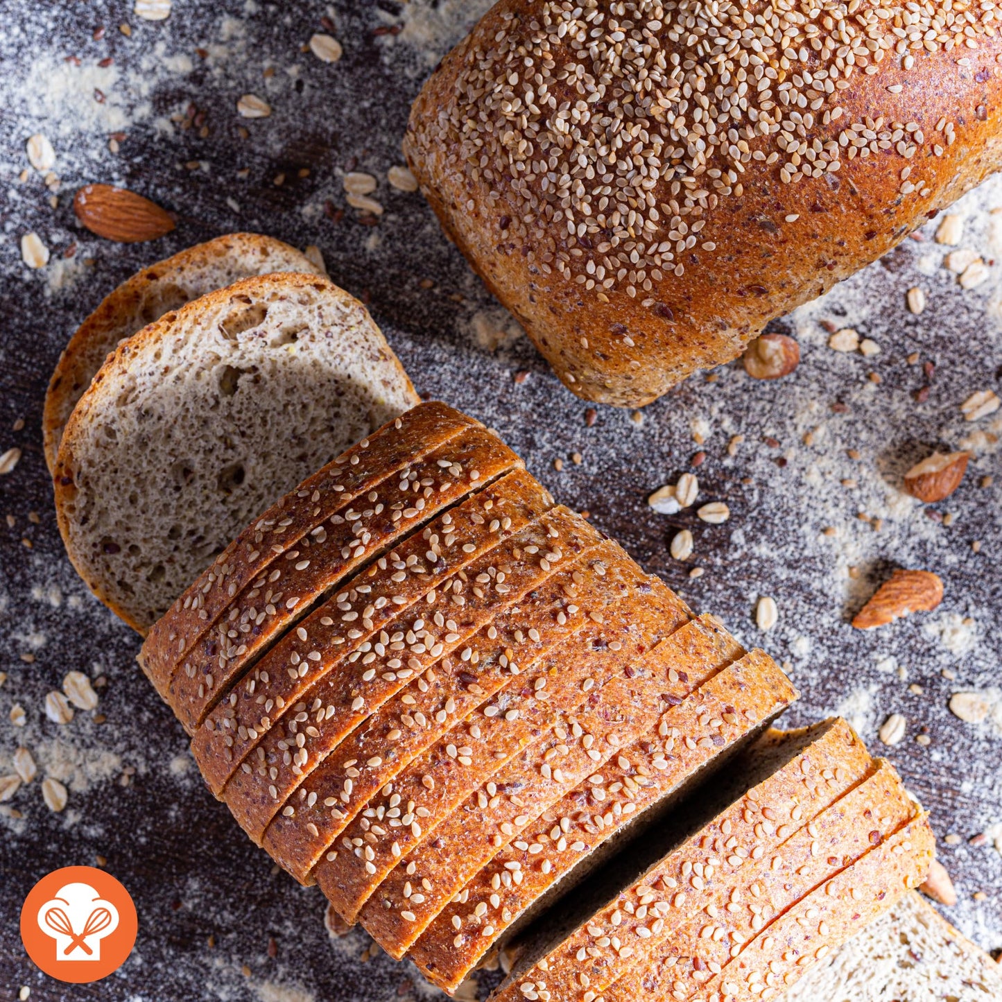Dr. B's Multigrain Sesame Bread, 1g Net Carbs & 7g Protein, Low Calorie, Vegan, Sugar Free, Fresh, Sliced, Keto & Low Carb Bread Loaf, 16 oz - Pack of 2