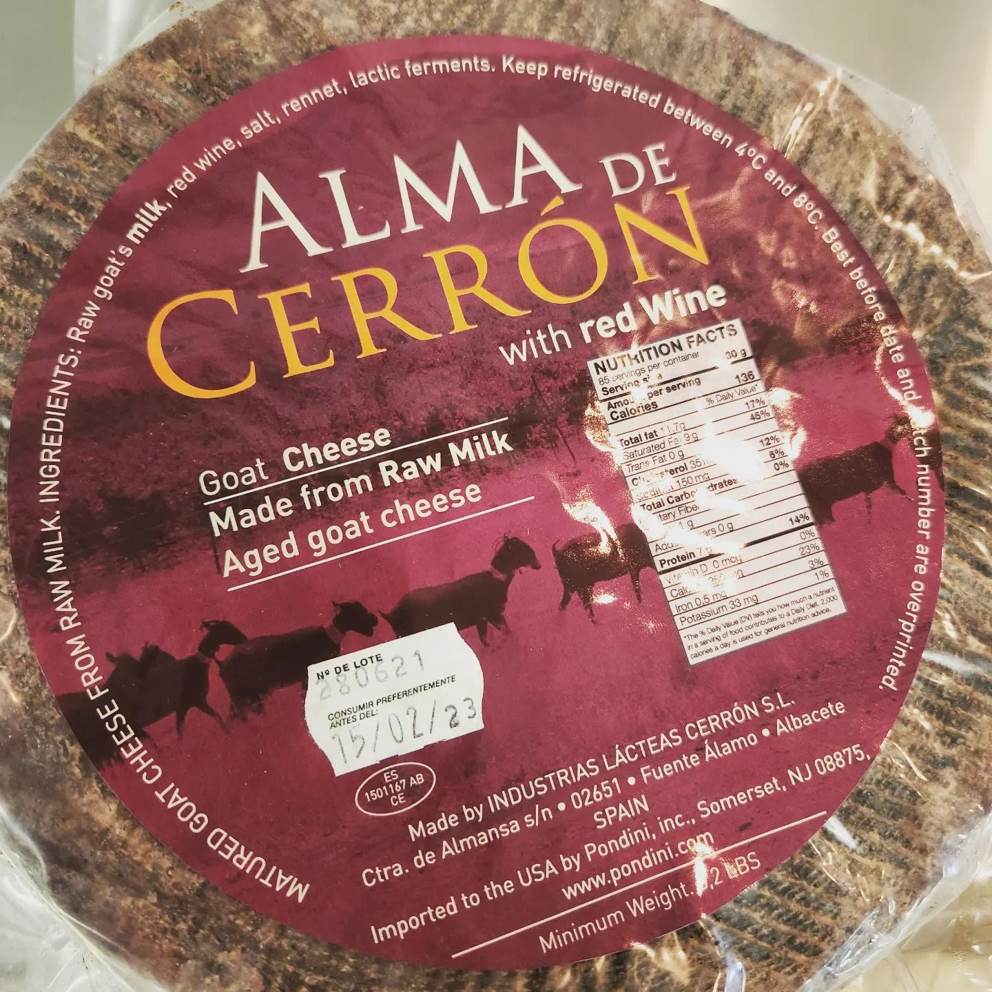 Alma de Cerrón with Red Wine Cheese - 1 lb
