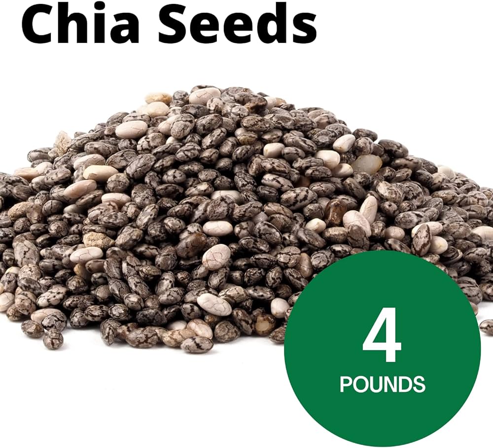 Cereausly Organic Black Chia Seeds in Bulk | 4 Lb | Non-GMO | Kosher | Gluten-Free | Vegan