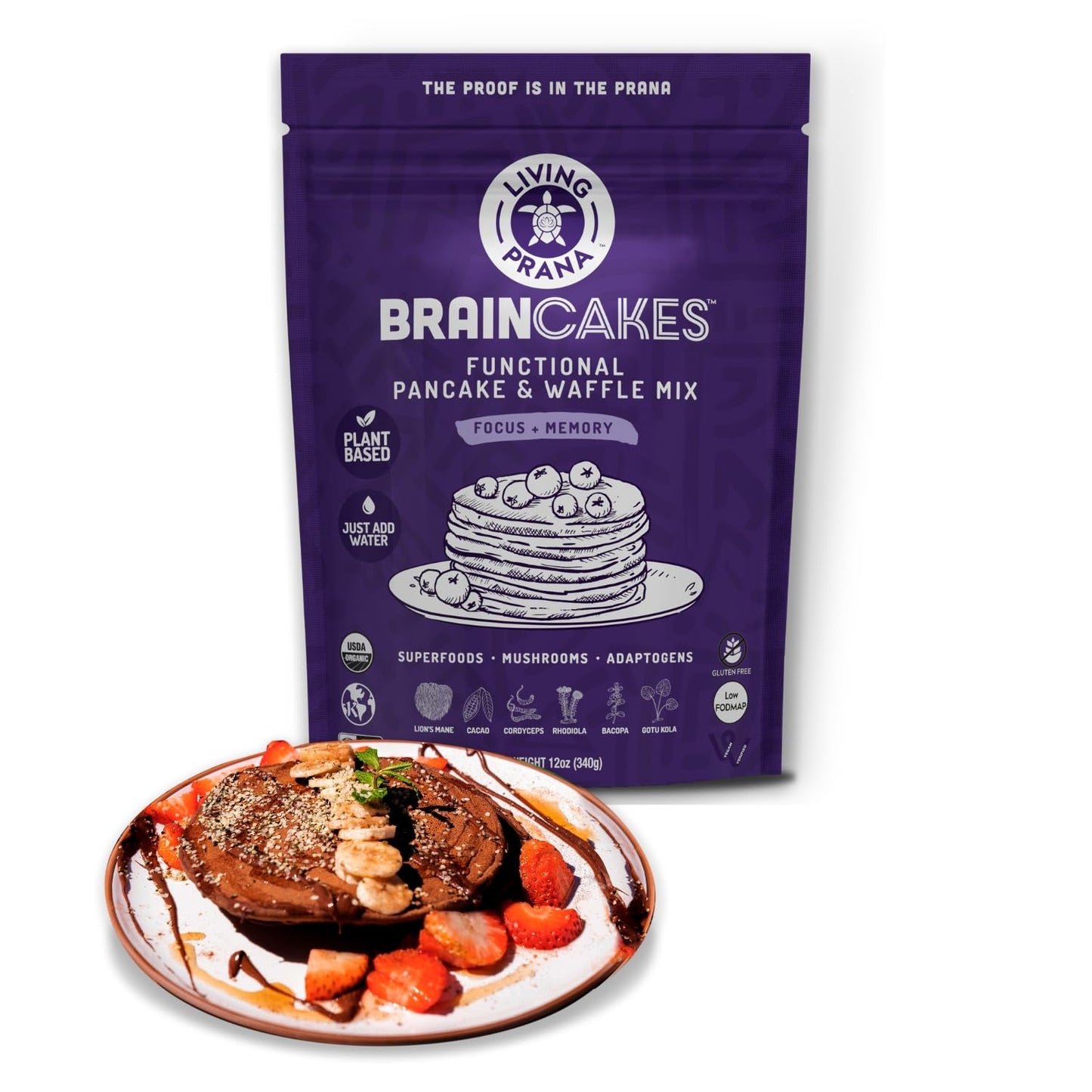 BrainCakes Superfood Organic Pancake & Waffle Mix - Gluten Free