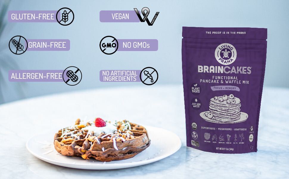 BrainCakes Superfood Organic Pancake & Waffle Mix - Gluten Free