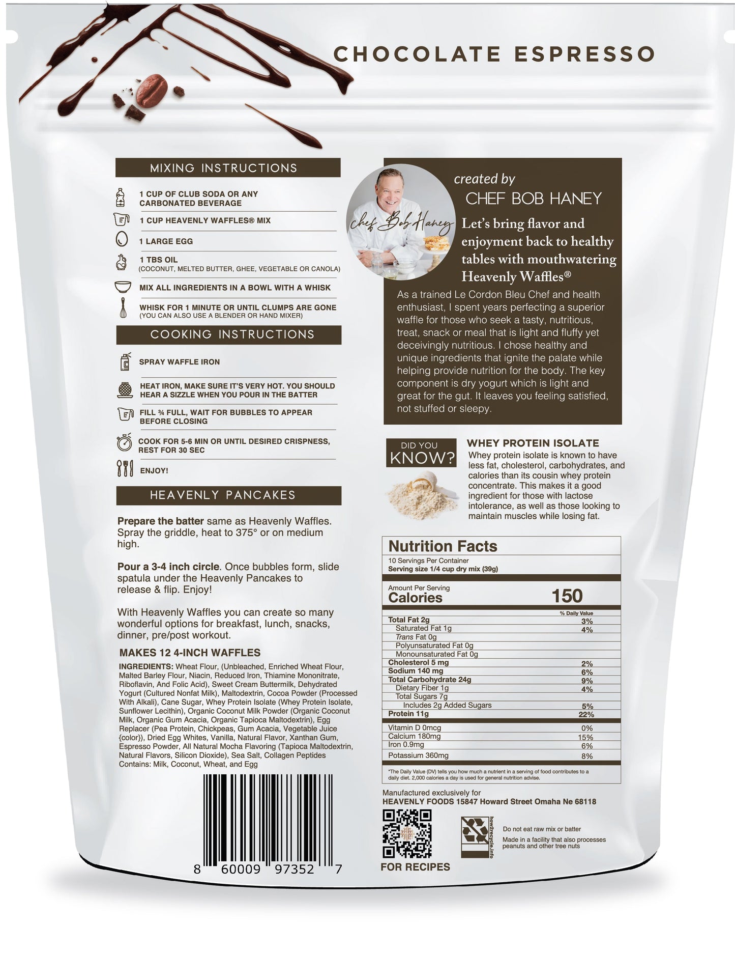 Chocolate Espresso Heavenly Waffles® Mix - Pack of 2