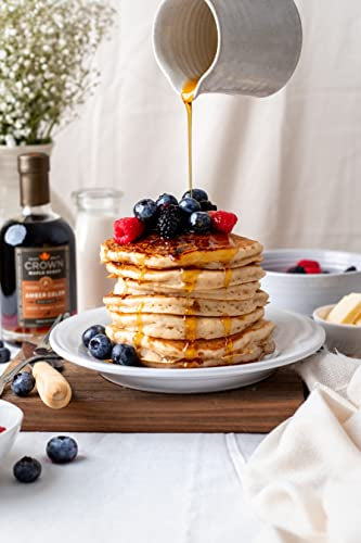 Crown Maple Bourbon Barrel Aged Organic Maple Syrup, 25 Fl Oz, Pancakes, Flavor Cocktails, Marinades and Sauces