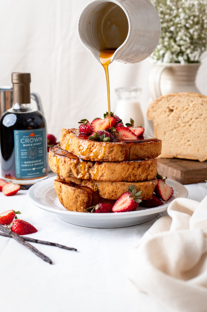Crown Maple Madagascar Vanilla Infused Organic Maple Syrup, 12.7 Fl Oz, Vanilla Bean - Pancakes, Waffles, Cocktails, Flavor Marinades Pack of 6