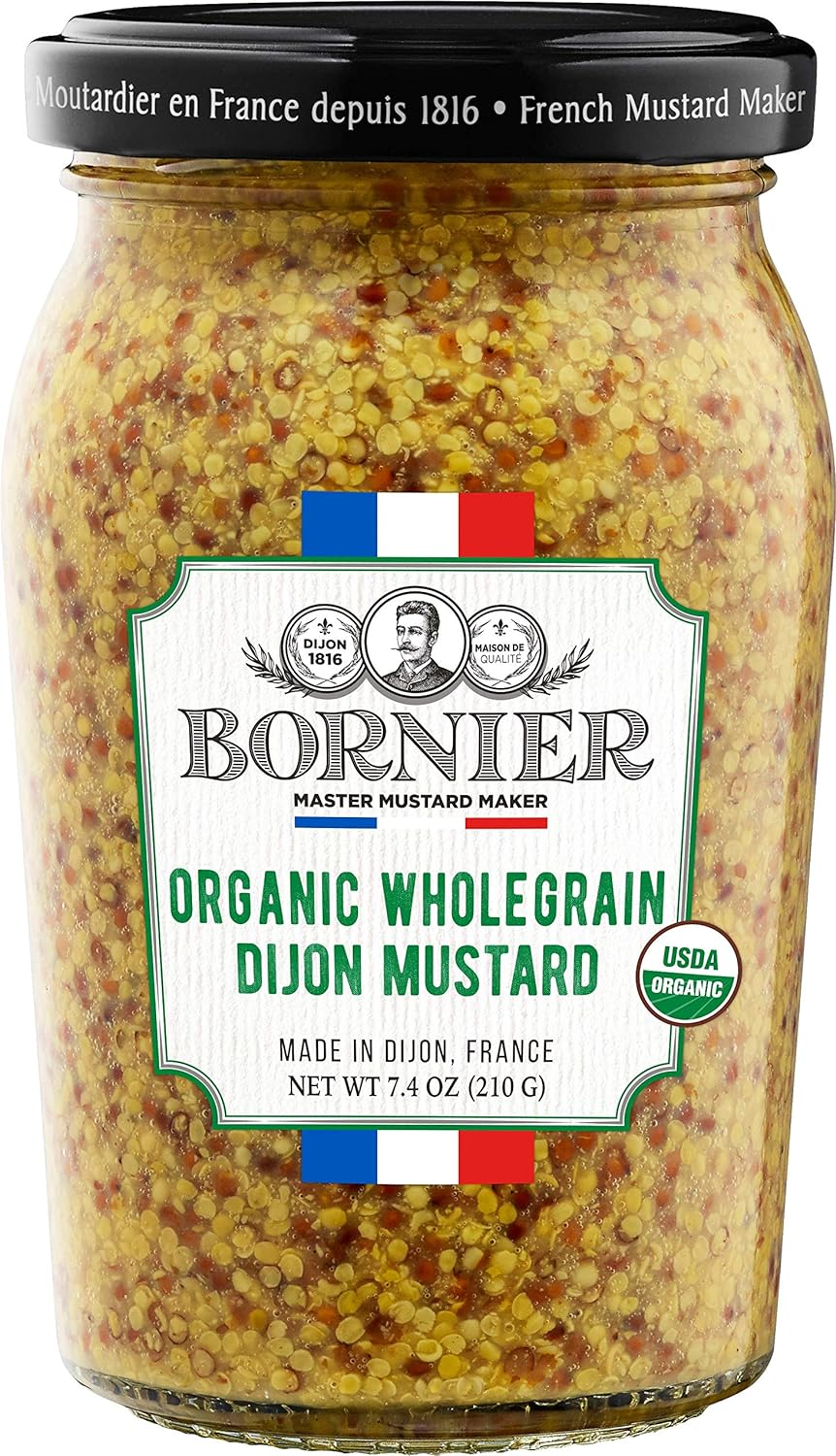 Bornier Dijon Mustard, Organic Wholegrain, 7.4 oz