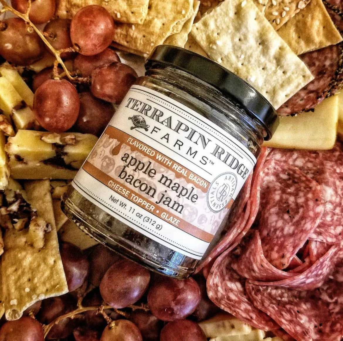 Terrapin Ridge Farms Bacon Me Crazy Sampler Set – One Jar Each of Hot Pepper Bacon Jam, Apple Maple Bacon Jam, and Hot Pepper Berry Bacon Jam
