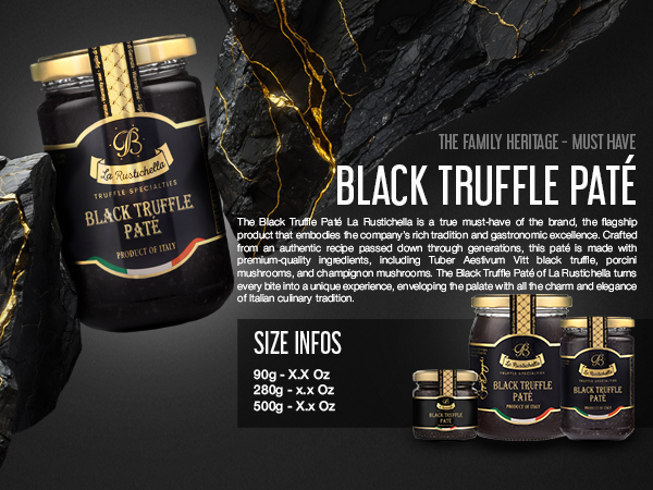 La Rustichella - Black Truffle Patè, 9.88 oz - 100% Made in Italy | Vegan, Gluten-Free, Cholesterol-Free