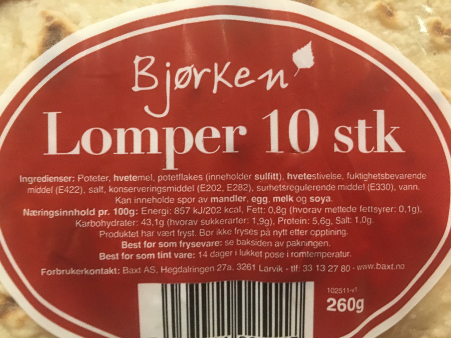 Bjørken Norwegian Lomper Potato Cakes - includes 10