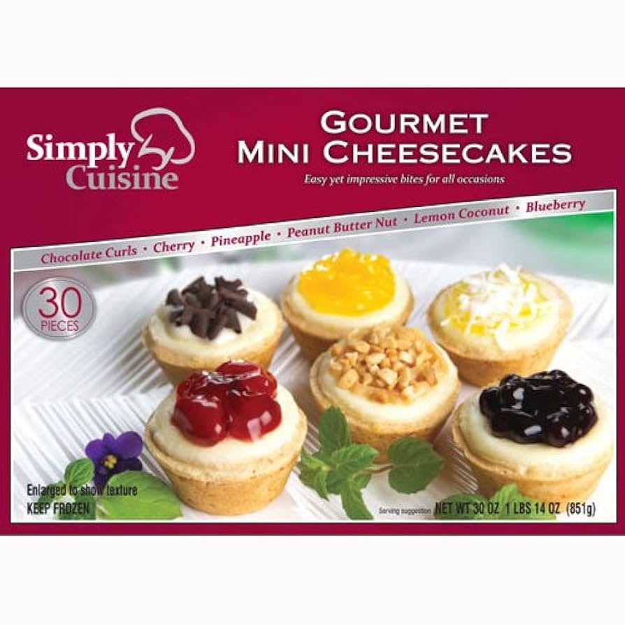 Gourmet Mini Assorted Cheesecakes – 300 Piece Bulk Case (10 x 30 ct Packs)