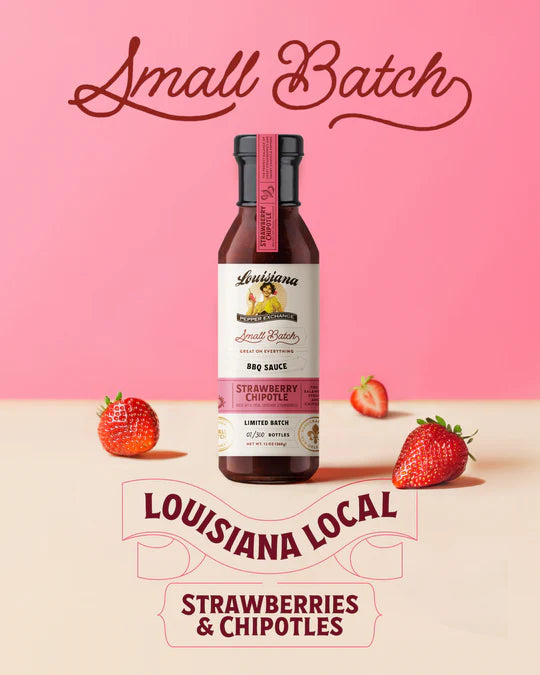 Louisiana Pepper Exchange Strawberry Chipotle BBQ Sauce, Gluten-Free, 12 oz - Pack of 2