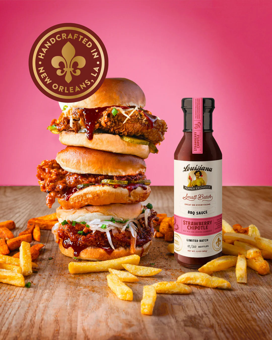 Louisiana Pepper Exchange Strawberry Chipotle BBQ Sauce, Gluten-Free, 12 oz - Pack of 2