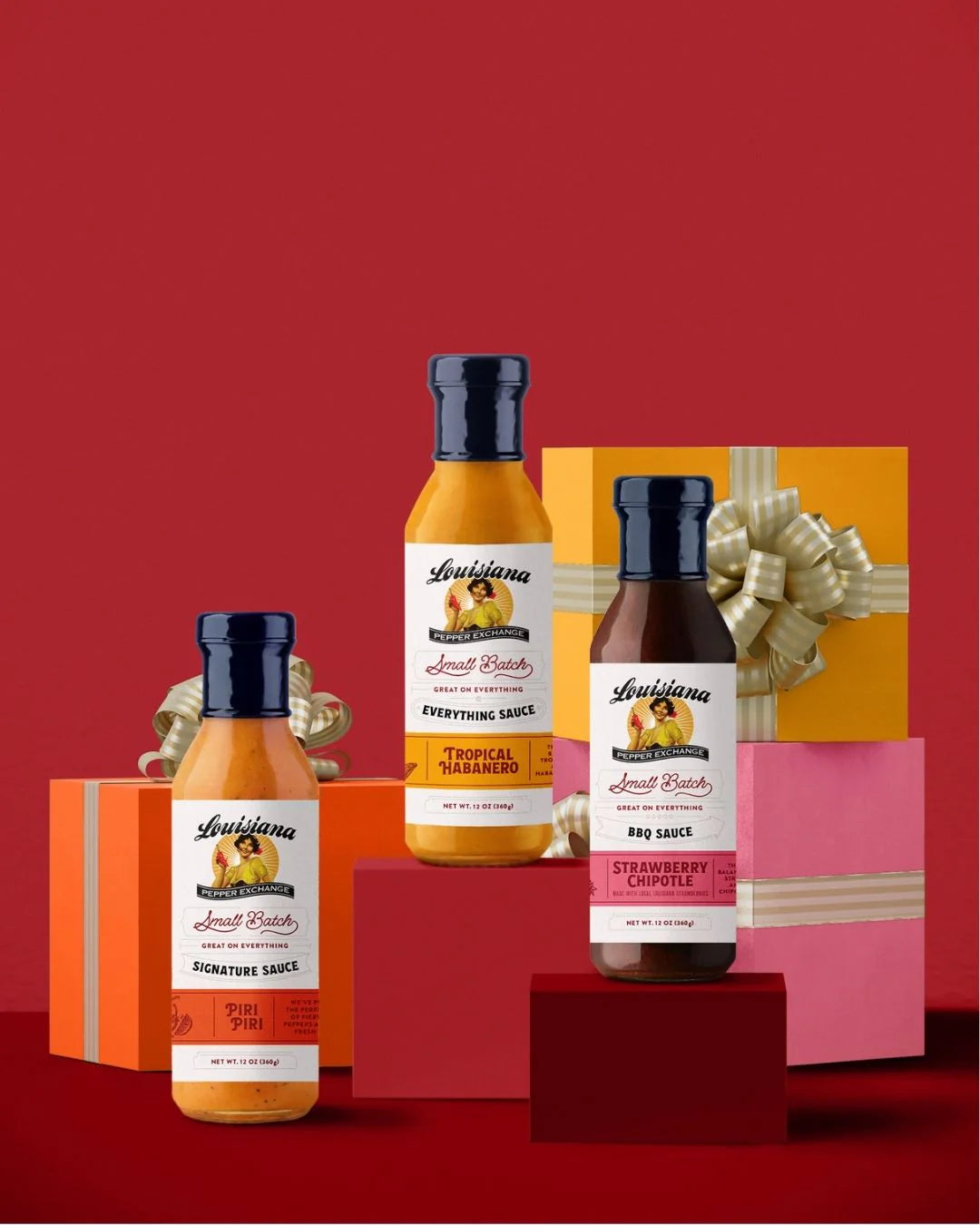 Louisiana Pepper Exchange Tropical Habanero Pepper Sauce – Sweet & Spicy with Mango and Pineapple Everything Sauce, Gluten-Free, 12 oz - Pack of 2