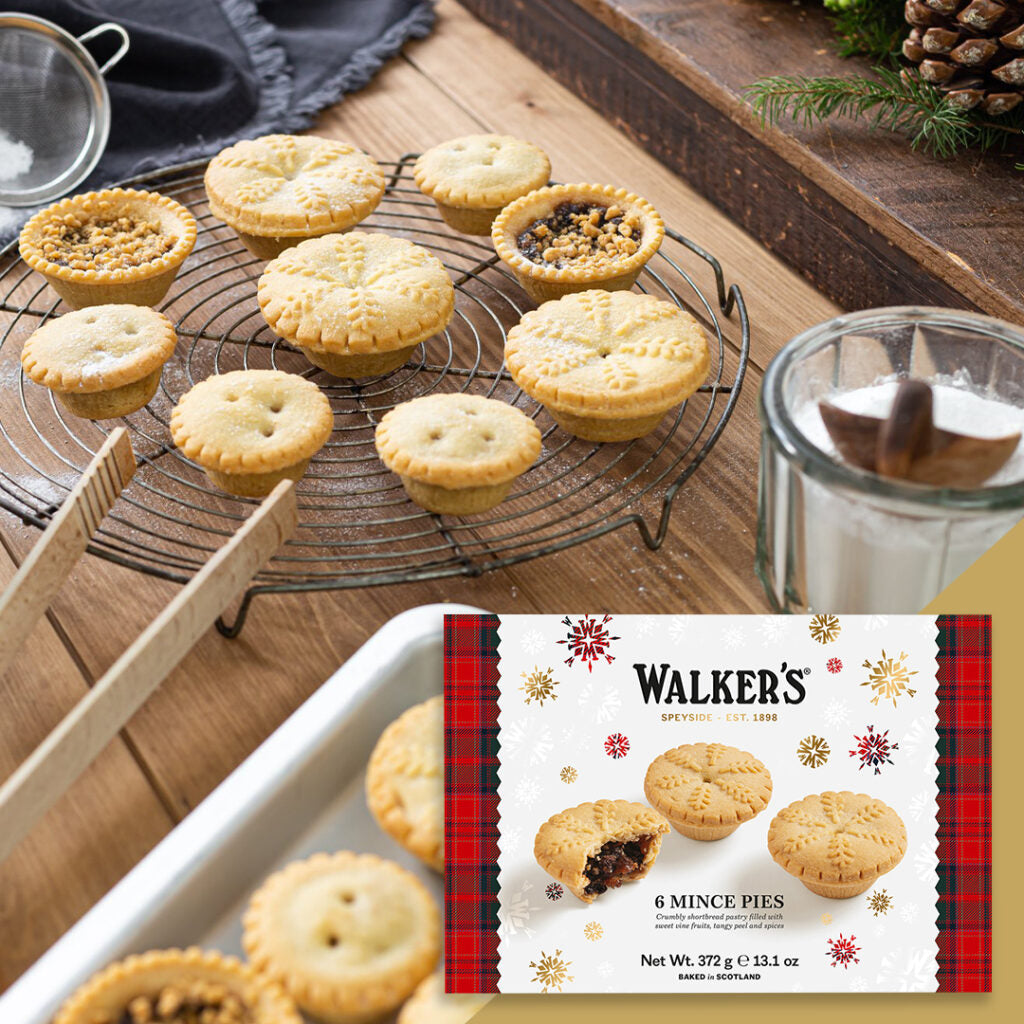 Walker’s Mince Pies – 6 Count, Pack of 3 - Luxury Holiday Treats and Dessert from Scotland, Suitable for Vegetarians