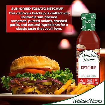 Walden Farms Ketchup – Zero Calorie, Sugar Free, Keto & No Carb Classic Tomato Condiment for Burgers, Fries & More – 12 oz Bottle - Pack of 2