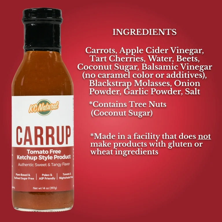 KC Natural - Carrup - No Tomato Ketchup - Paleo AIP Friendly - 14 oz - Pack of 2